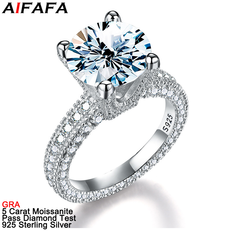 Moissanite Ring - 5 قيراط مويسانيتي حقيقي خواتم الماس