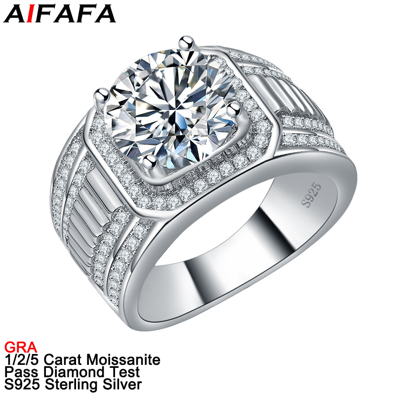 Moissanite Ring - خواتم الماس الموزانيت للرجال بوزن 1