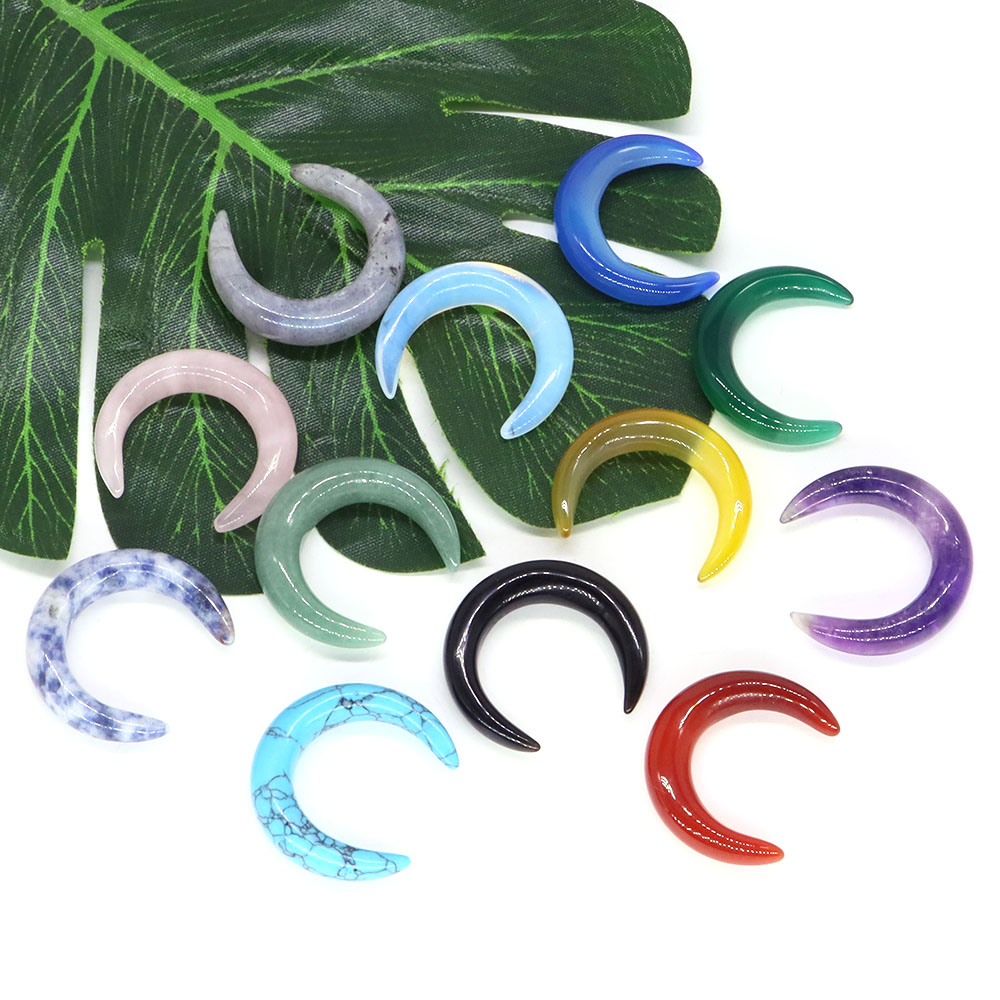 Gemstone Bracelet Healing - 30 مللي متر الهلال القمر شكل