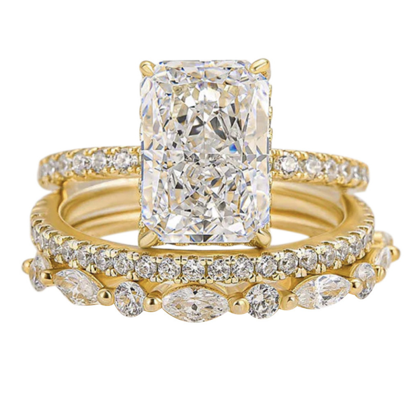 Moissanite Ring - خاتم موسانيت فاخر مطلي بالذهب من