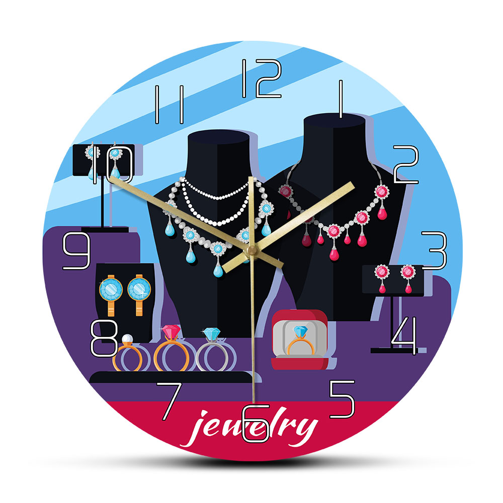 Jewelry And Watches Store - عرض متجر المجوهرات ساعة حائط مصممة