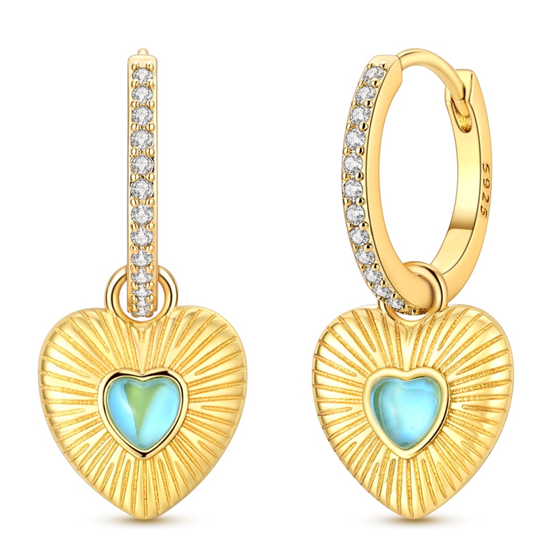 Opal Earrings Dangle - أقراط فضية عيار 925 على شكل