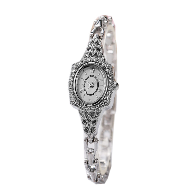 Jewelry Watches Vintage - ساعة يد نسائية بتصميم برميلي عتيق،