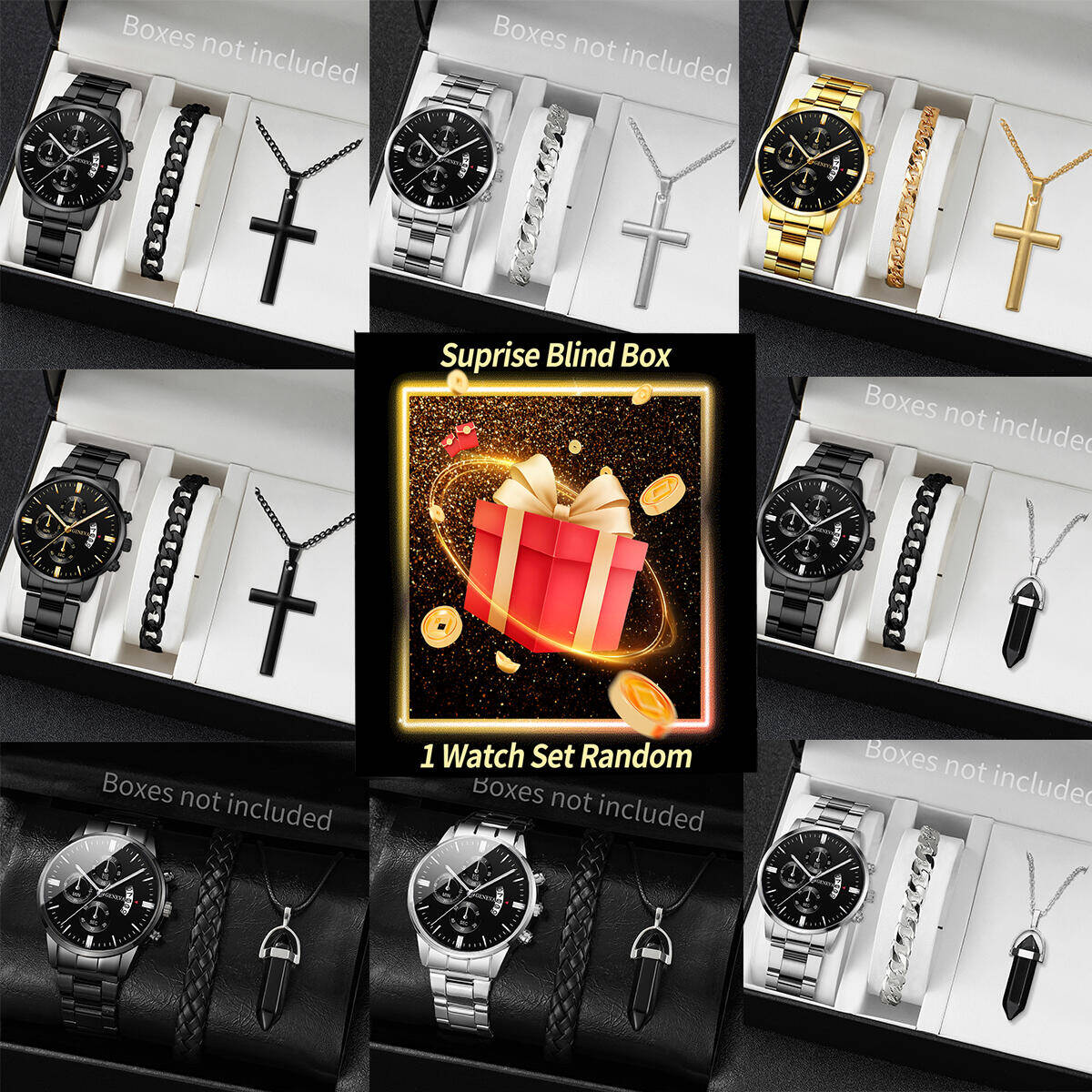 Jewellery Watches - مفاجأة سر ساعة صندوق أعمى-3 قطعة/المجموعة