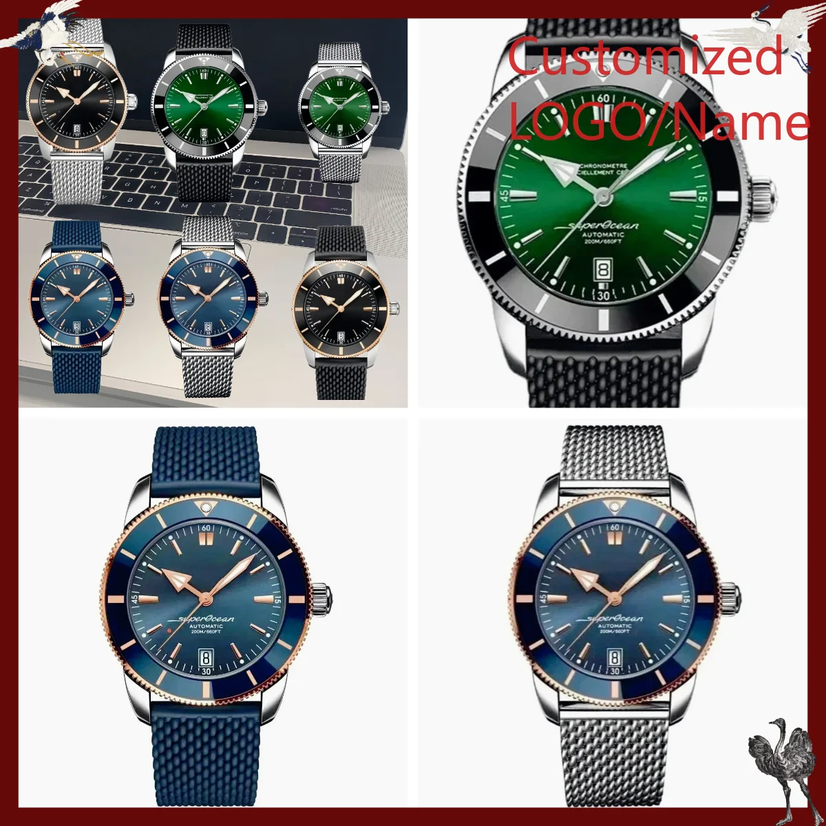 Jewellery Watches - ساعة A1212 مخصصة للرجال، 46 مم،