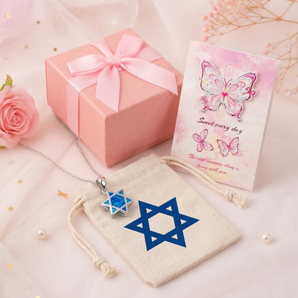 Jewelry & Watches Bench - قلادة نجمة داود من حجر الأوبال