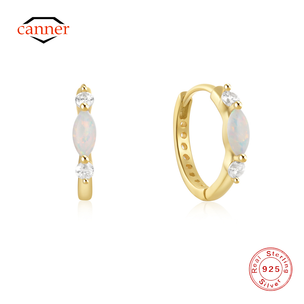 Opal Earrings Dangle - CANNER 925 فضة الحصان العين أوبال