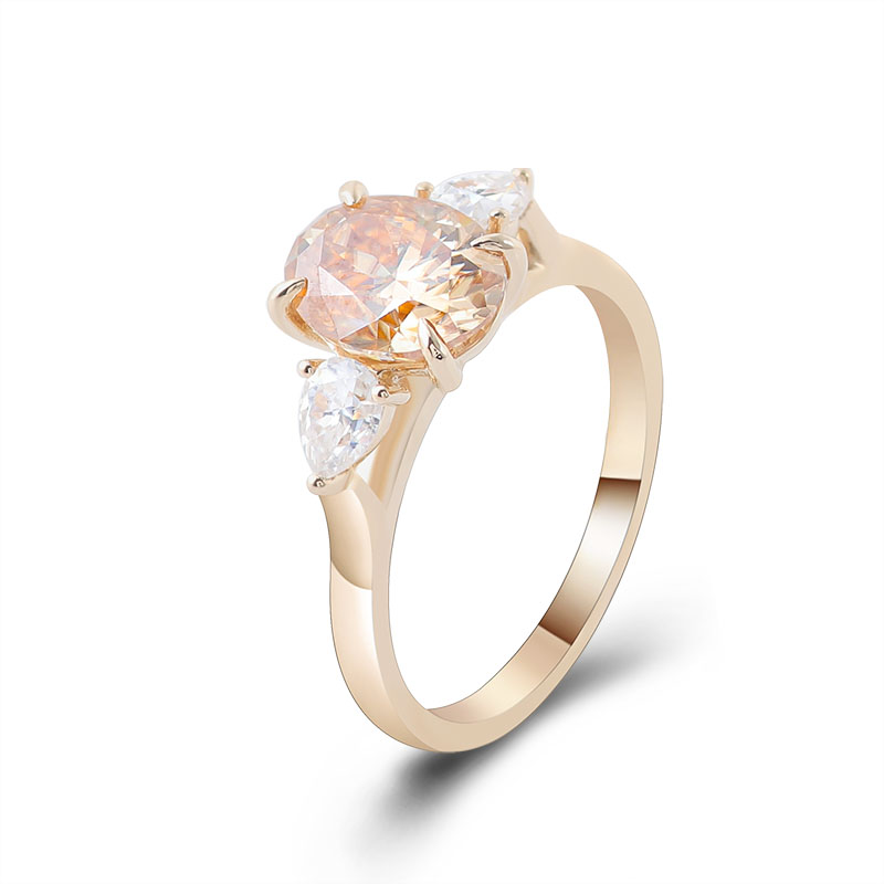 بروفانس 10K الذهب الأصفر ثلاثة - مراجعة Moissanite Ring وسعره
