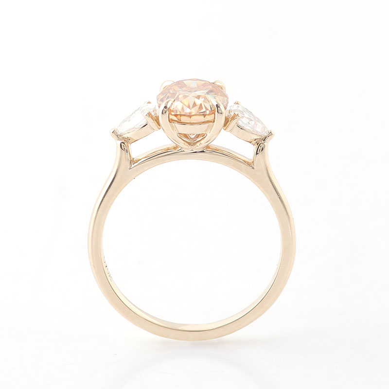 بروفانس 10K الذهب الأصفر ثلاثة - مراجعة Moissanite Ring وسعره