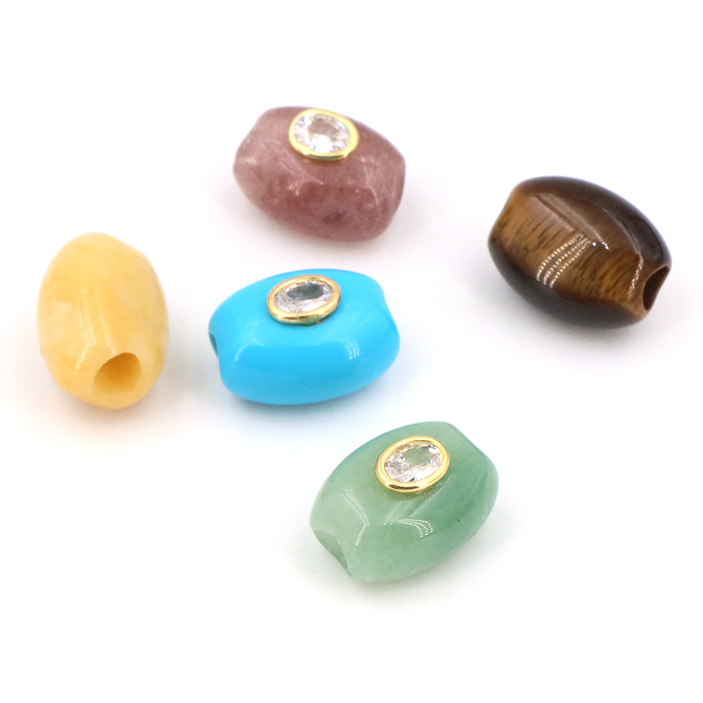 خرزة حجر طبيعي مسطحة بفتحة كبي - مراجعة Gemstone Bracelet Healing وسعره