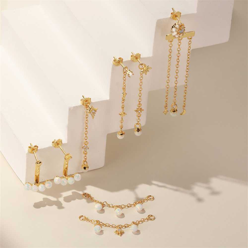 CANNER 1 قطعة 925 فضة ثمانية م - مراجعة Opal Earrings Dangle وسعره