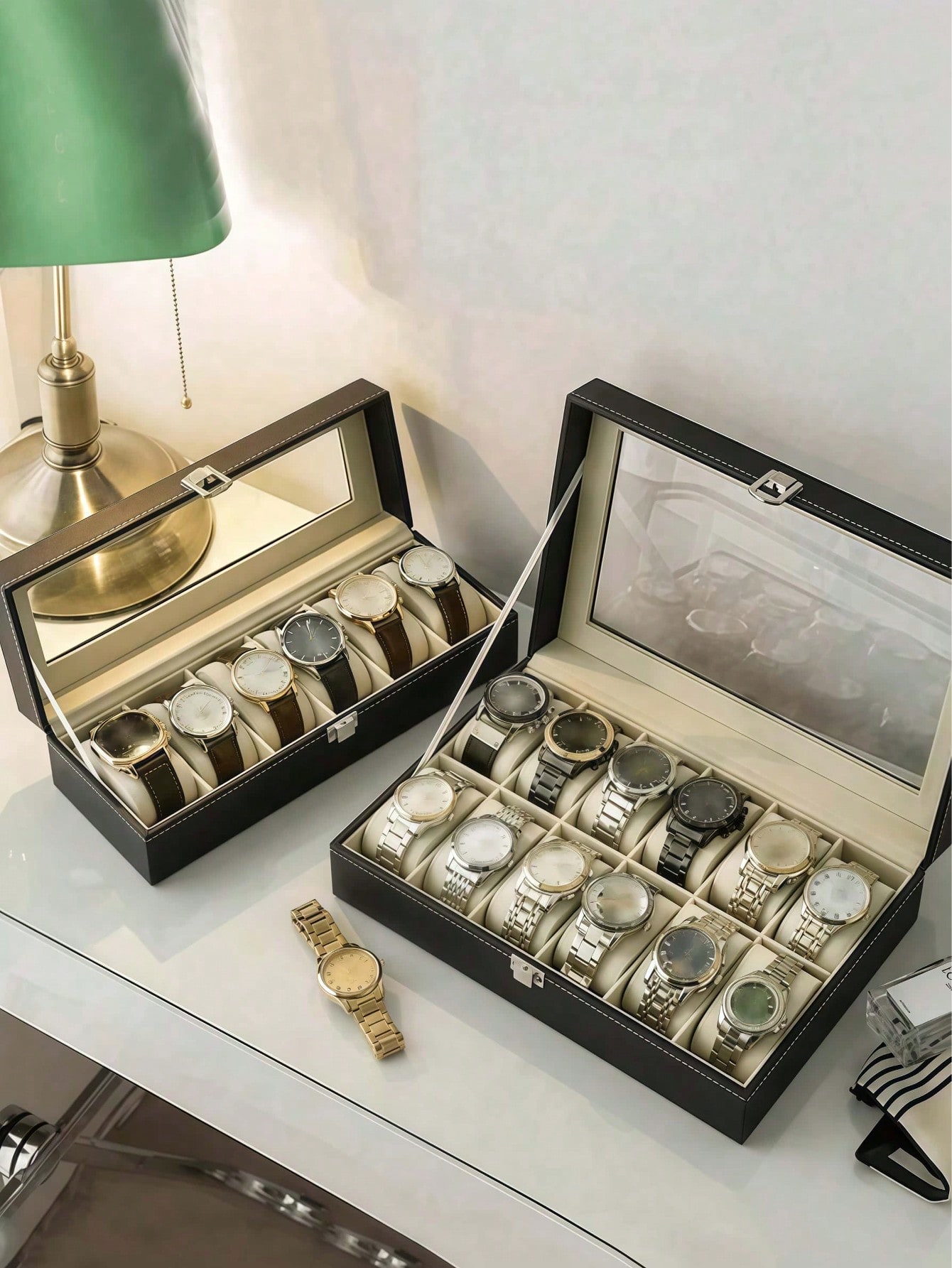 صندوق ساعات جلدي مع قفل، علبة  - مراجعة Jewelry Watches Men وسعره