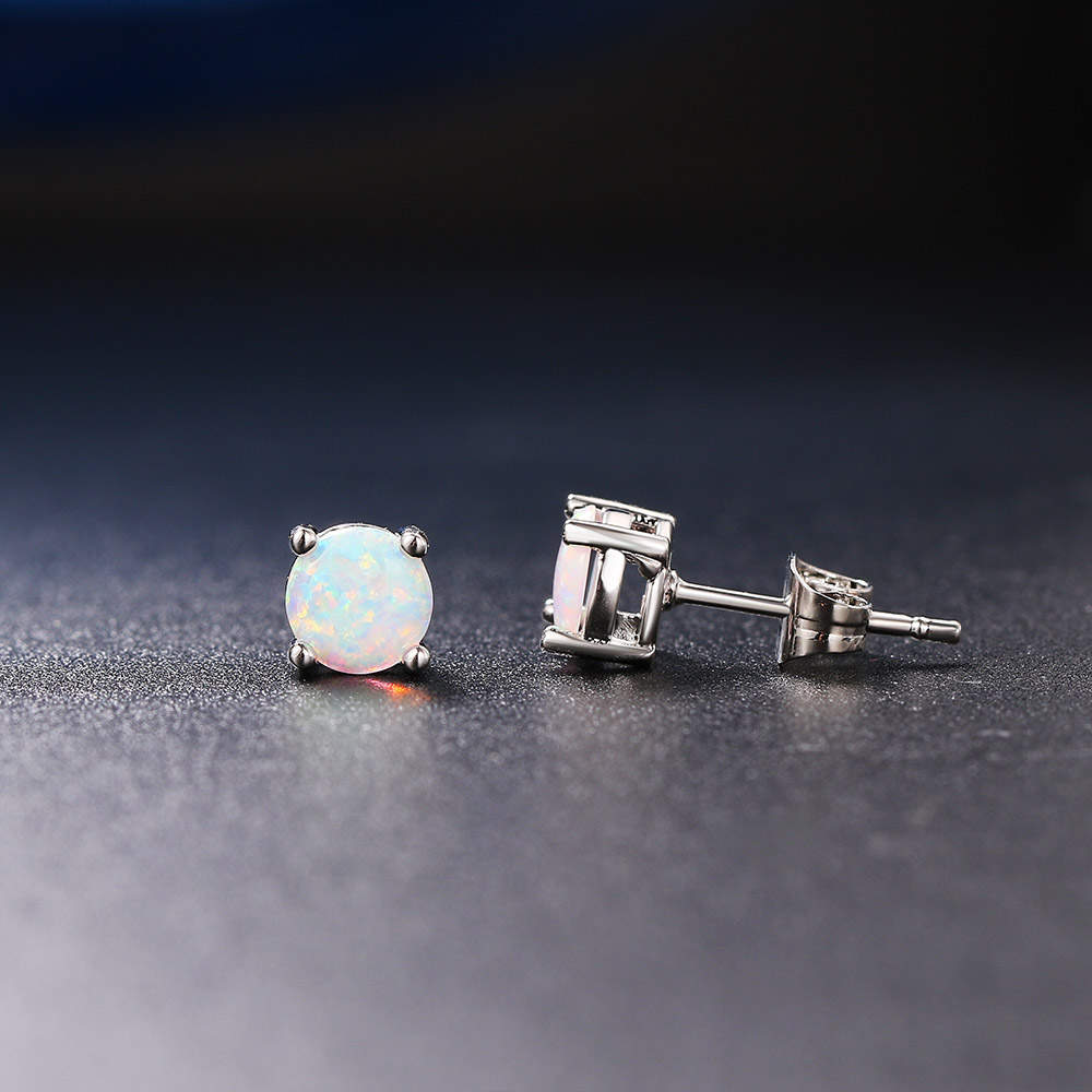 أقراط نسائية بسيطة مرصعة بحجر  - مراجعة Opal Earrings Dangle وسعره