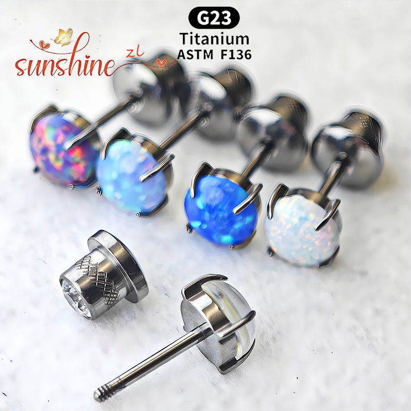 2 قطعة ASTM F136 التيتانيوم أو - مراجعة Opal Earrings Dangle وسعره