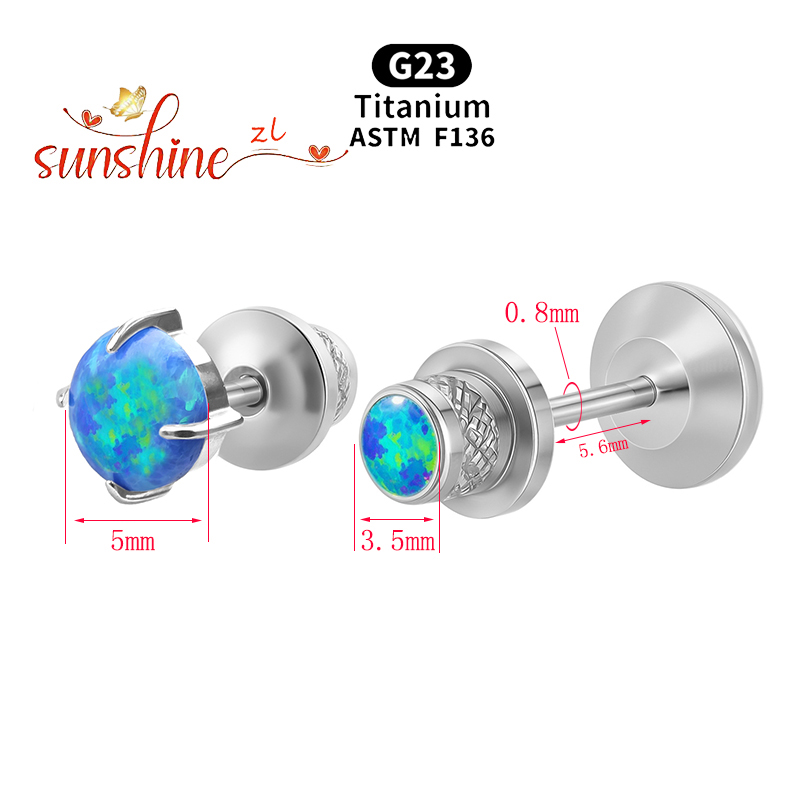 2 قطعة ASTM F136 التيتانيوم أو - مراجعة Opal Earrings Dangle وسعره