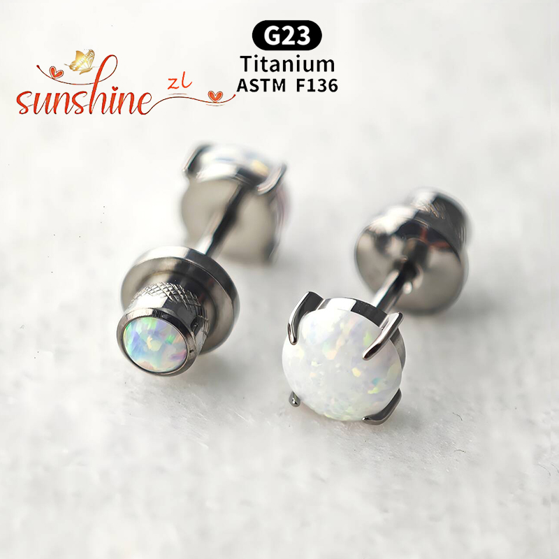 2 قطعة ASTM F136 التيتانيوم أو - مراجعة Opal Earrings Dangle وسعره