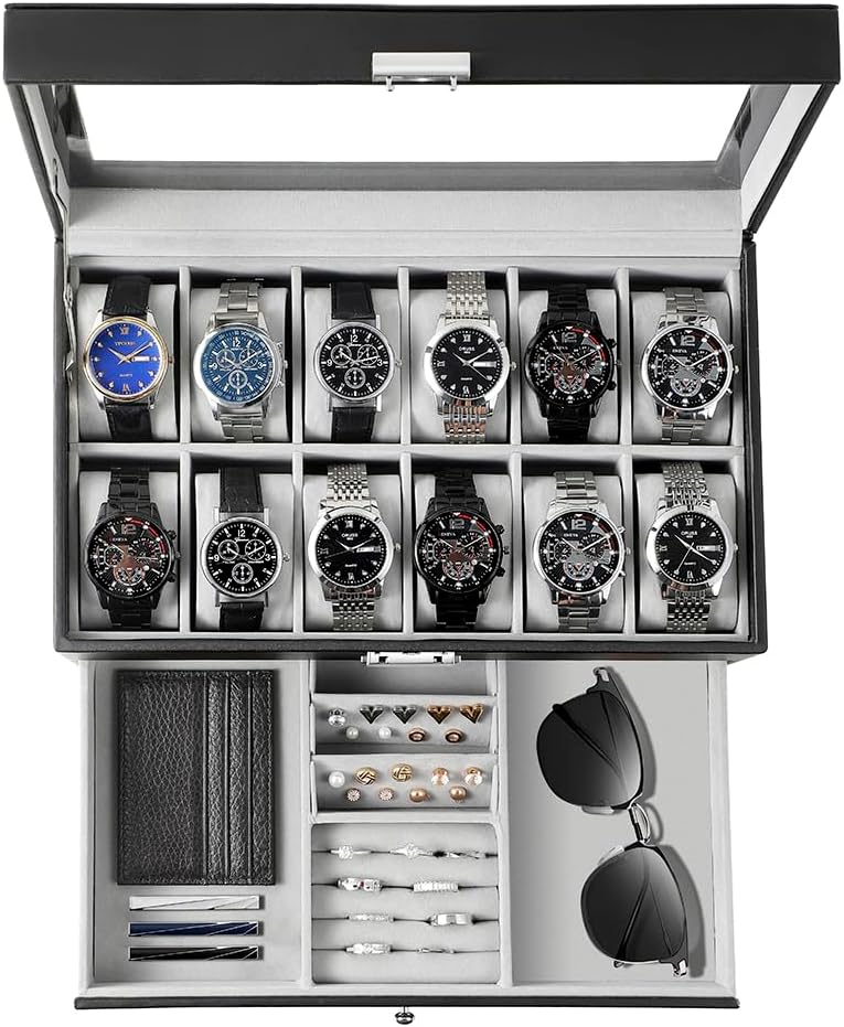 منظم صندوق ساعات للرجال، هدية  - مراجعة Jewelry Watches Men وسعره