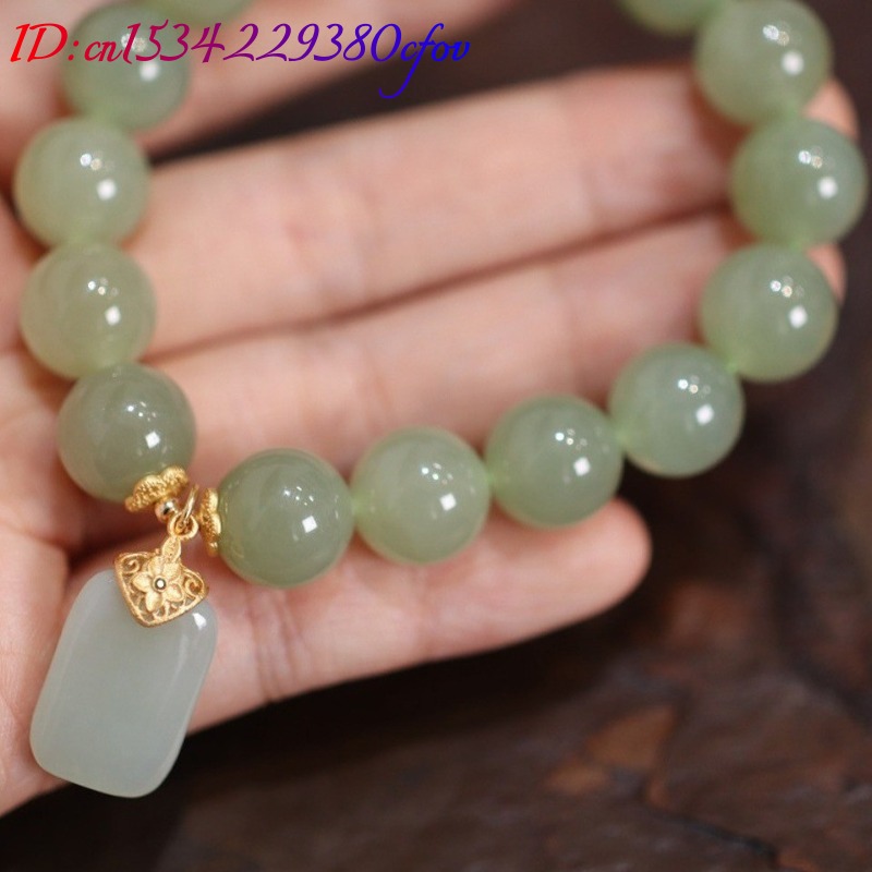 سوار من حجر اليشم الطبيعي من ه - مراجعة Gemstone Bracelet Healing وسعره